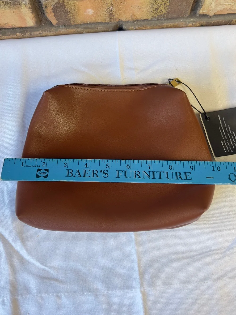 Classic Tan Cosmetic Pouch with Zip Closure